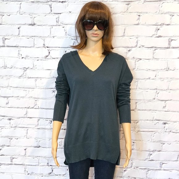 TROUVE, Long sleeve pullover hunter green sweater, Size: large - Picture 2 of 12